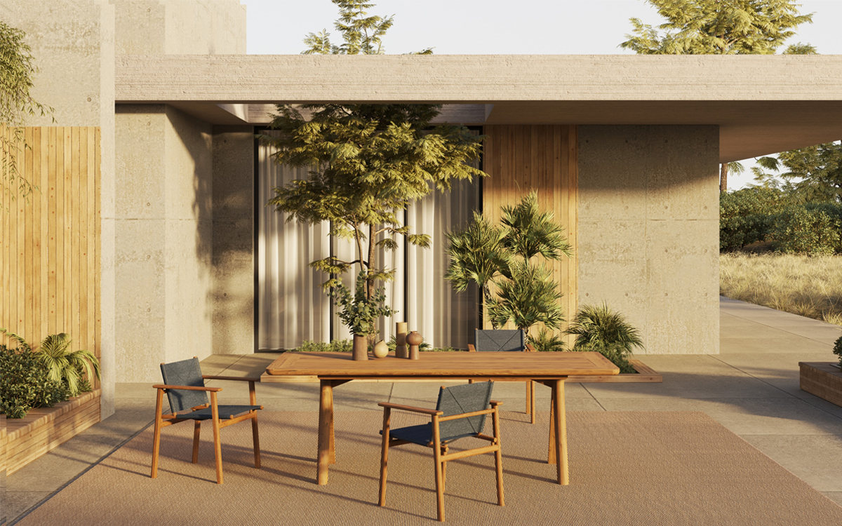 "Dario Tisch" von Fischer Möbel aus zertifiziertem Teakholz.